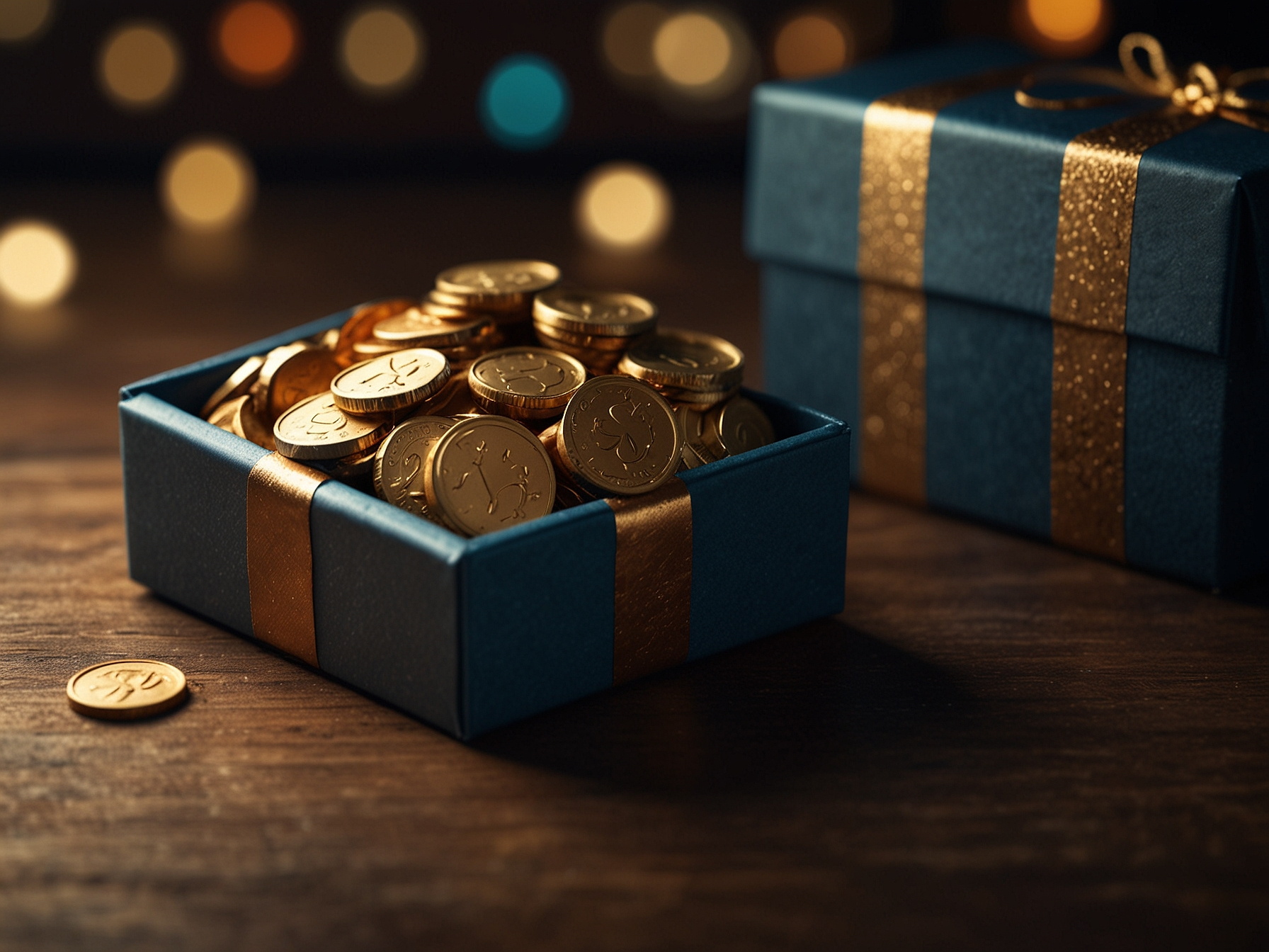 Bonus hero with coins and celebratory visual