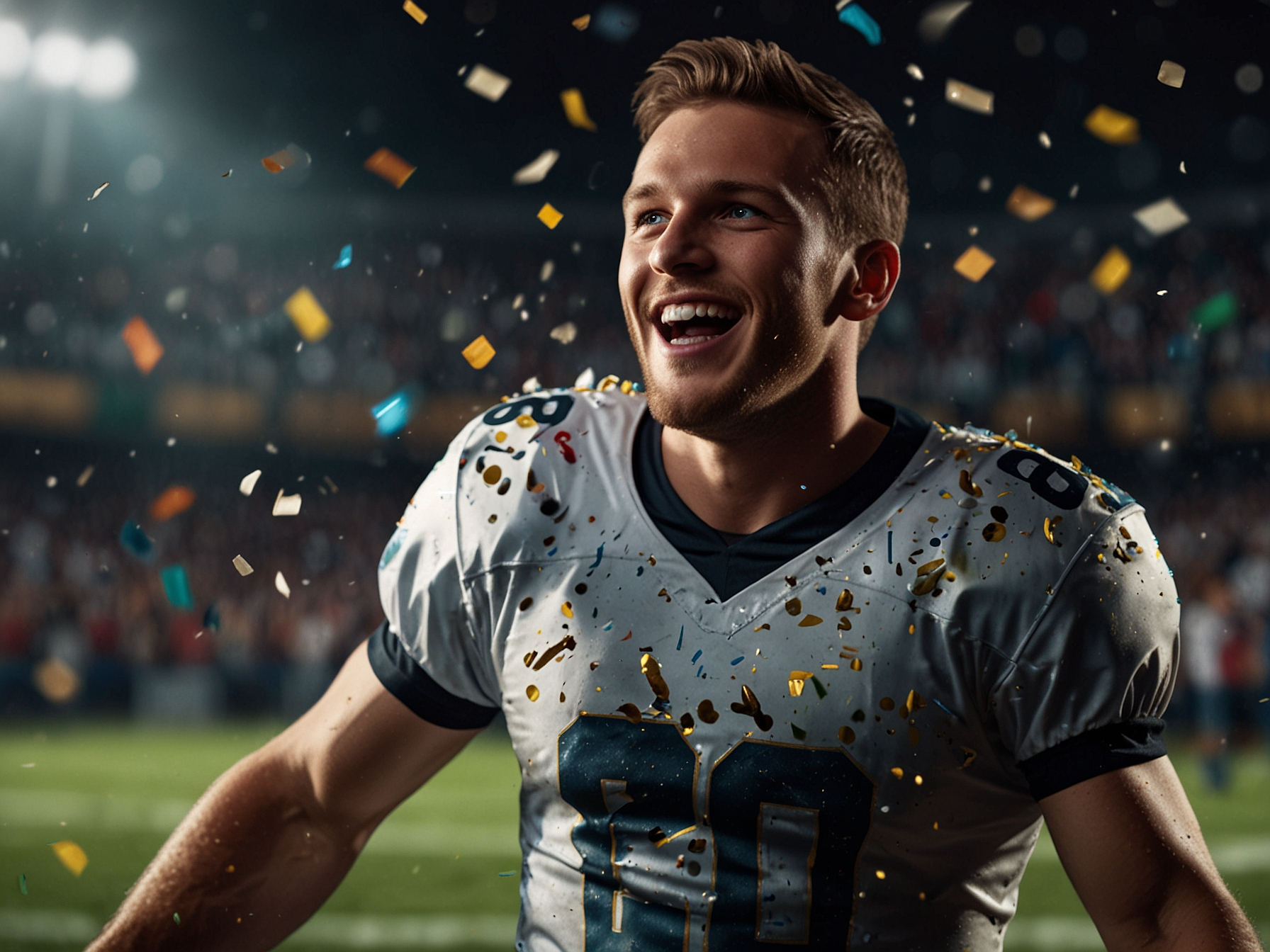 Elon Casino hero banner featuring a dynamic football player and casino motifs